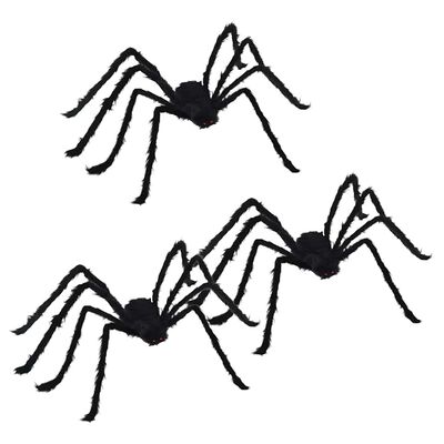 Halloween-spindeldekoration 3 st svart 150 cm