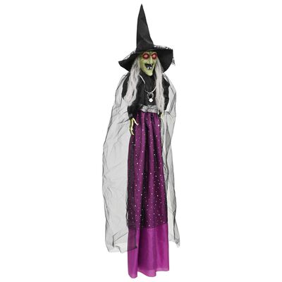 Hängande Halloween-häxa SPOOKA lila 30 x 133 cm