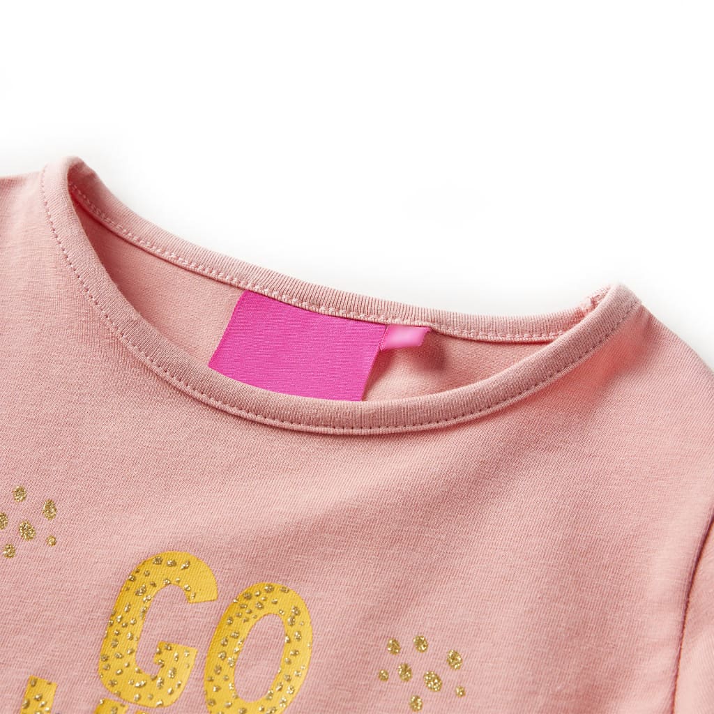 T-shirt med långa ärmar för barn ljus rosa 92