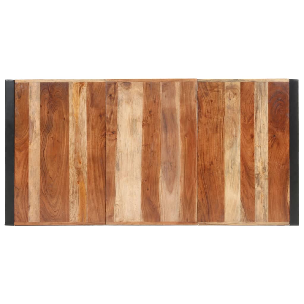 vidaXL Matbord 160x80x75 cm massivt trä med sheshamfinish