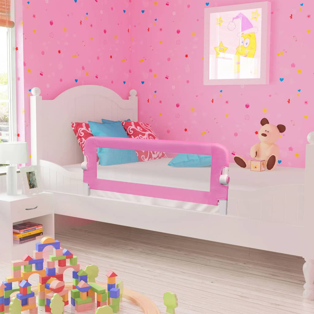 vidaXL Sängskena för barn rosa 120x42 cm polyester