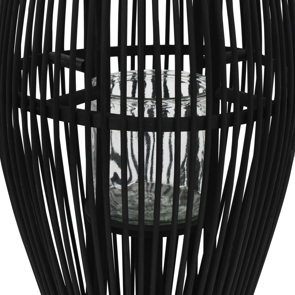 vidaXL Hängande ljuslykta bambu 60 cm svart