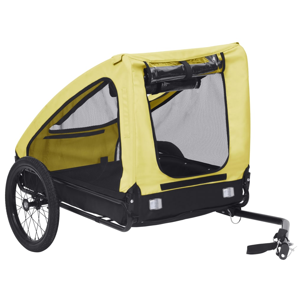 vidaXL Cykelvagn för djur gul och svart