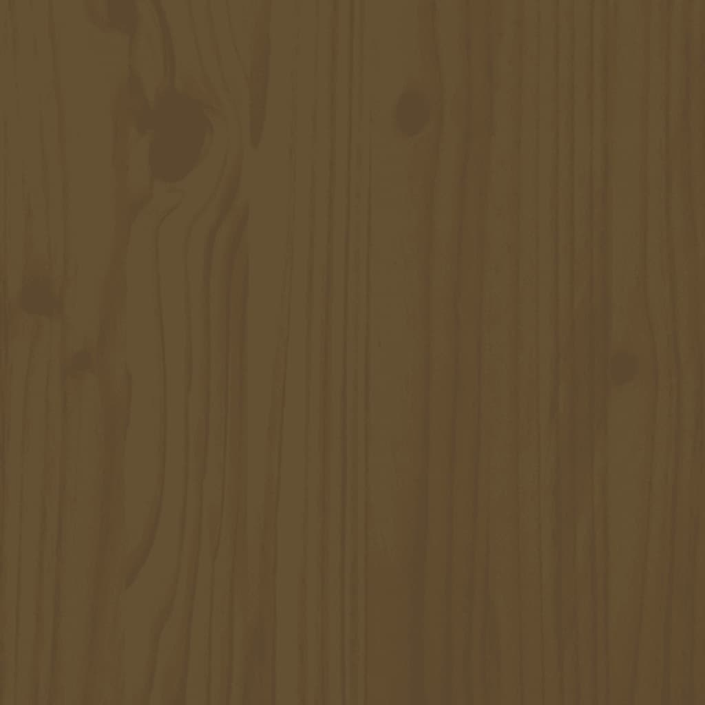 vidaXL Sängram med huvudgavel honungsbrun 200x200 cm massivt trä