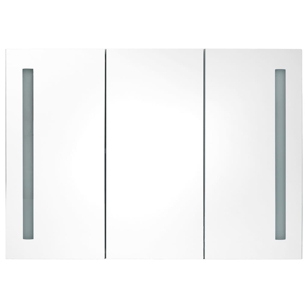 vidaXL Spegelskåp med LED 89x14x62 cm grå