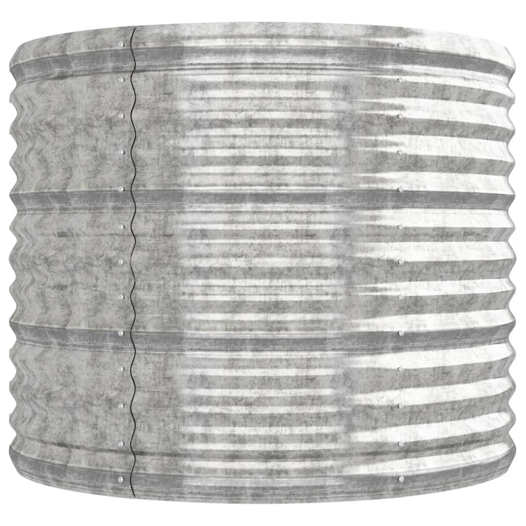 vidaXL Odlingslåda pulverlackerat stål 224x80x68 cm silver