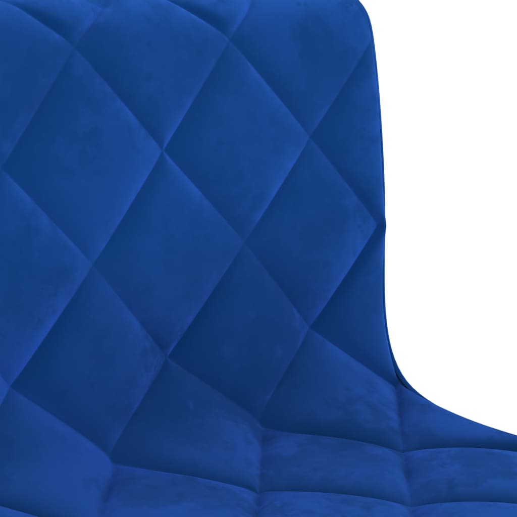 vidaXL Snurrbara matstolar 4 st blå sammet