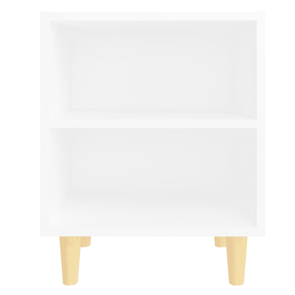 vidaXL Sängbord med ben i massivt trä 2 st vit 40x30x50 cm