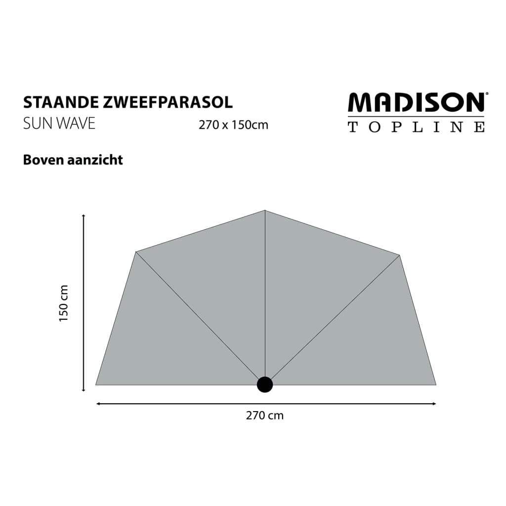 Madison Parasoll för balkongen Sun Wave 270x150 cm ecru PAC3P016