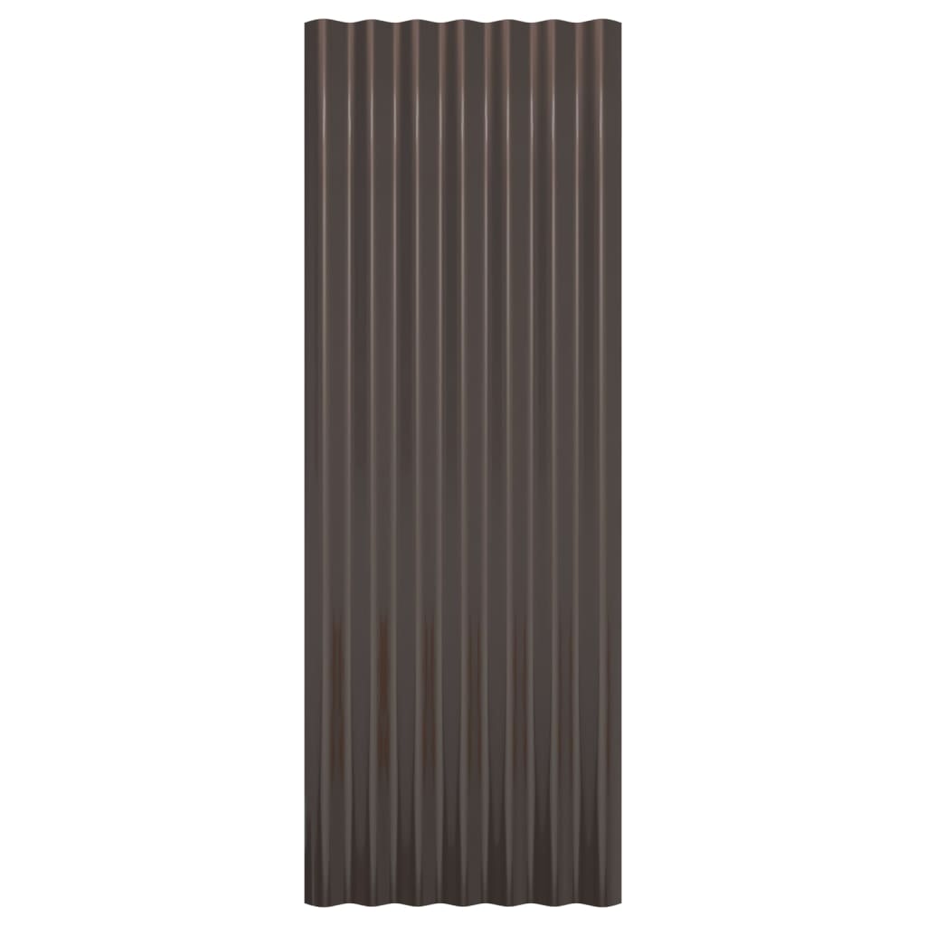 vidaXL Takplåt 12 st pulverlackerat stål brun 100x36 cm