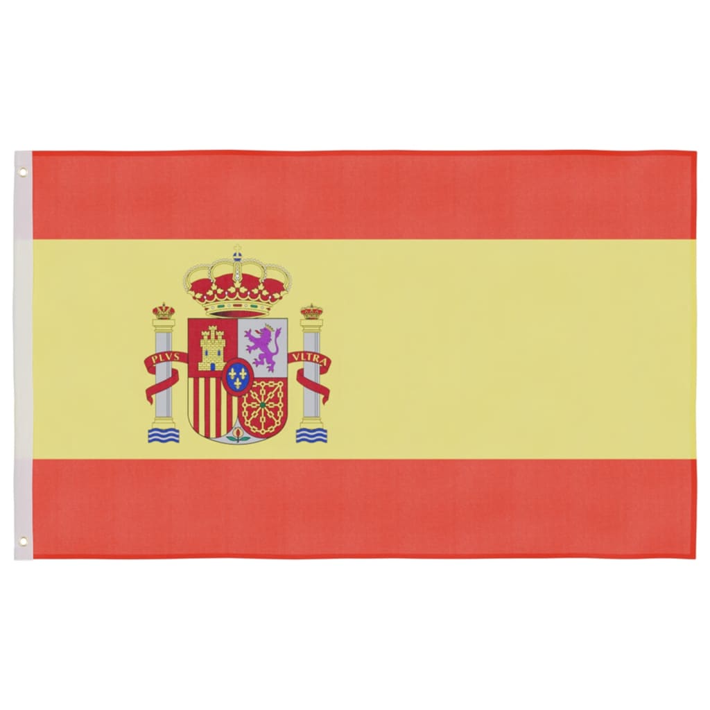 vidaXL Spaniens flagga och flaggstång 5,55 m aluminium