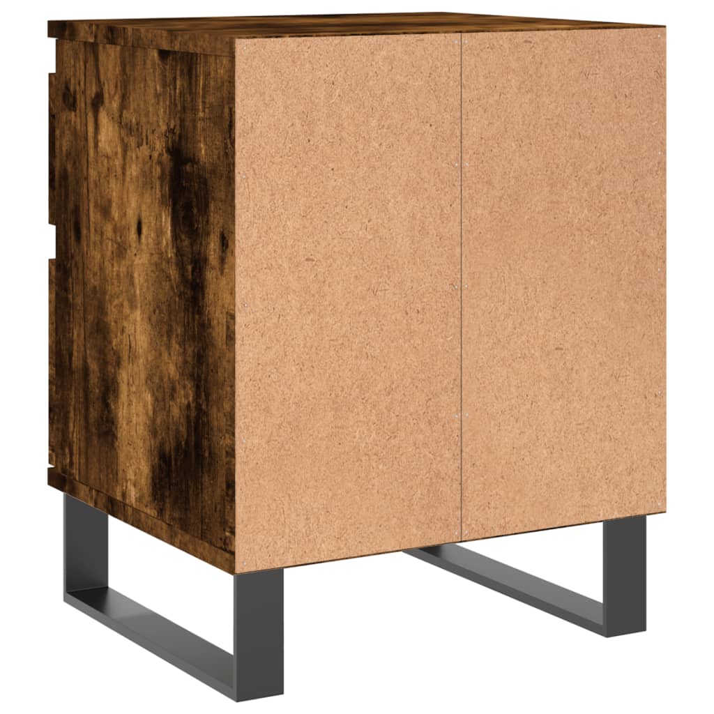 vidaXL Sängbord rökfärgad ek 40x35x50 cm konstruerat trä