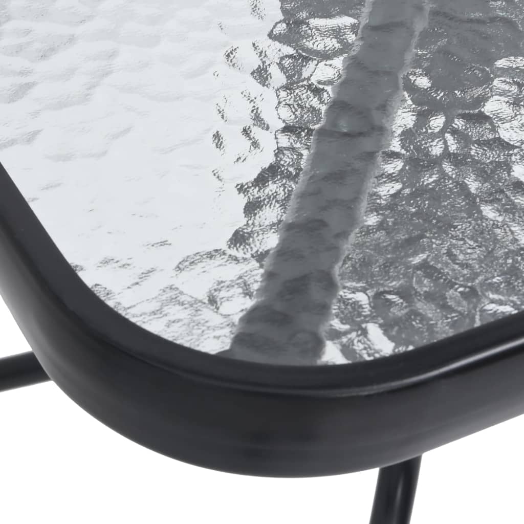 vidaXL Trädgårdsbord svart 70x70x70 cm stål