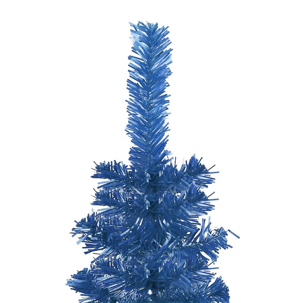 vidaXL Smal plastgran med LED blå 150 cm