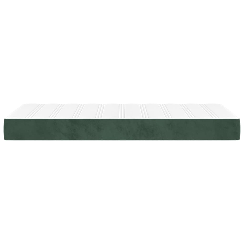 vidaXL Pocketresårmadrass mörkgrön 90x190x20 cm sammet