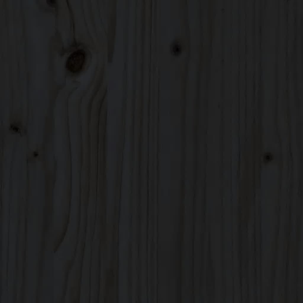 vidaXL Sängram svart massivt trä 160x200 cm