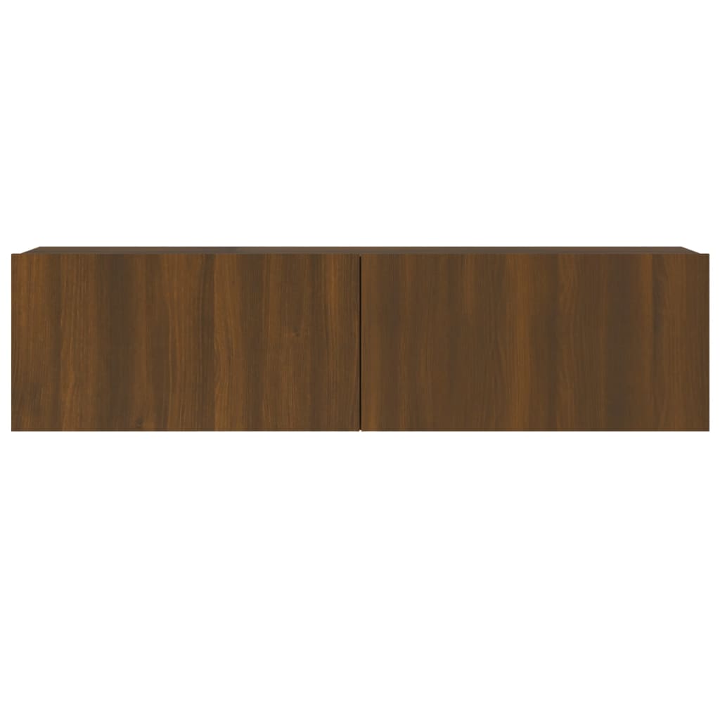 vidaXL TV-bänk för vägg brun ek 120x30x30 cm konstruerat trä
