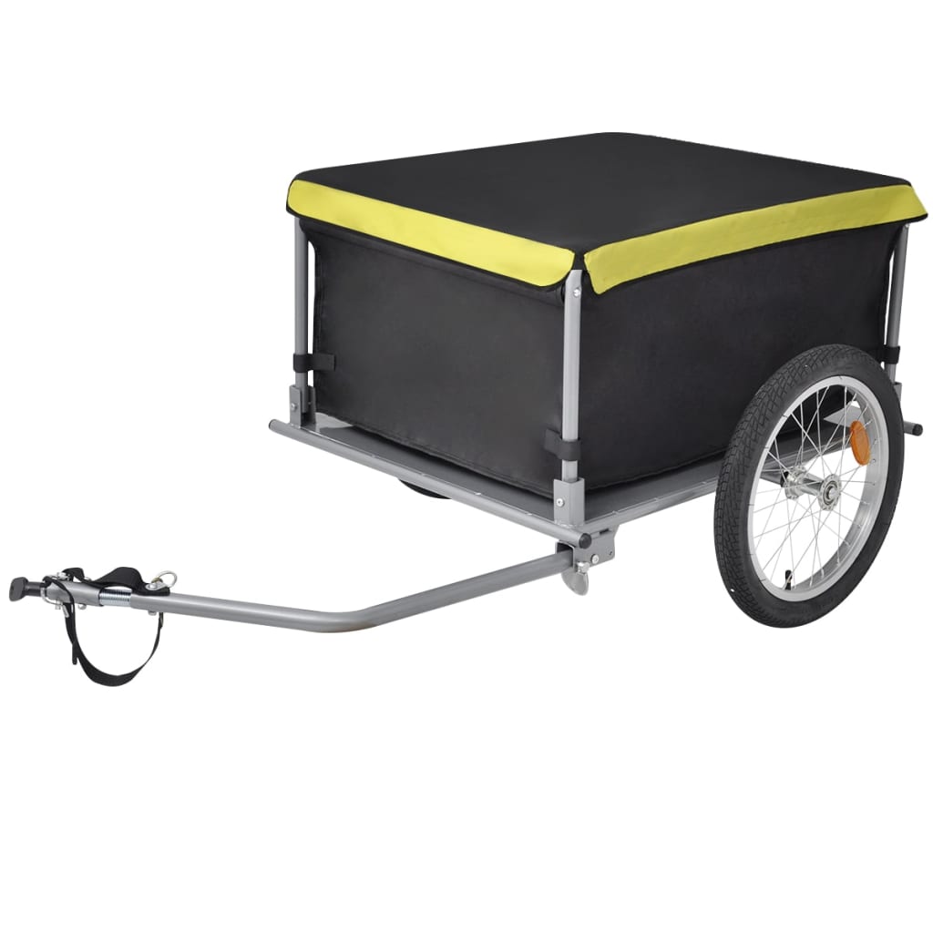 vidaXL Cykelvagn 65 kg svart och gul