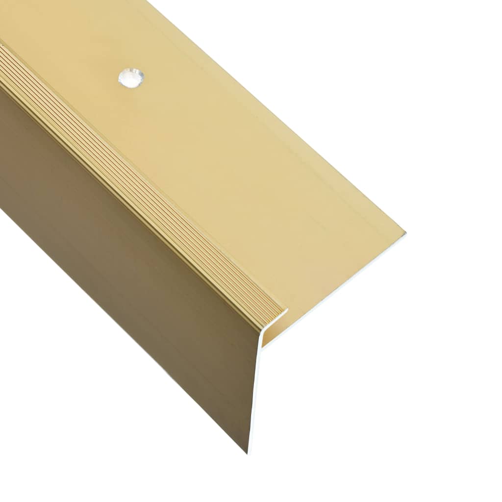 vidaXL F-formade halkskydd för trapp 15 st aluminium 134 cm guld