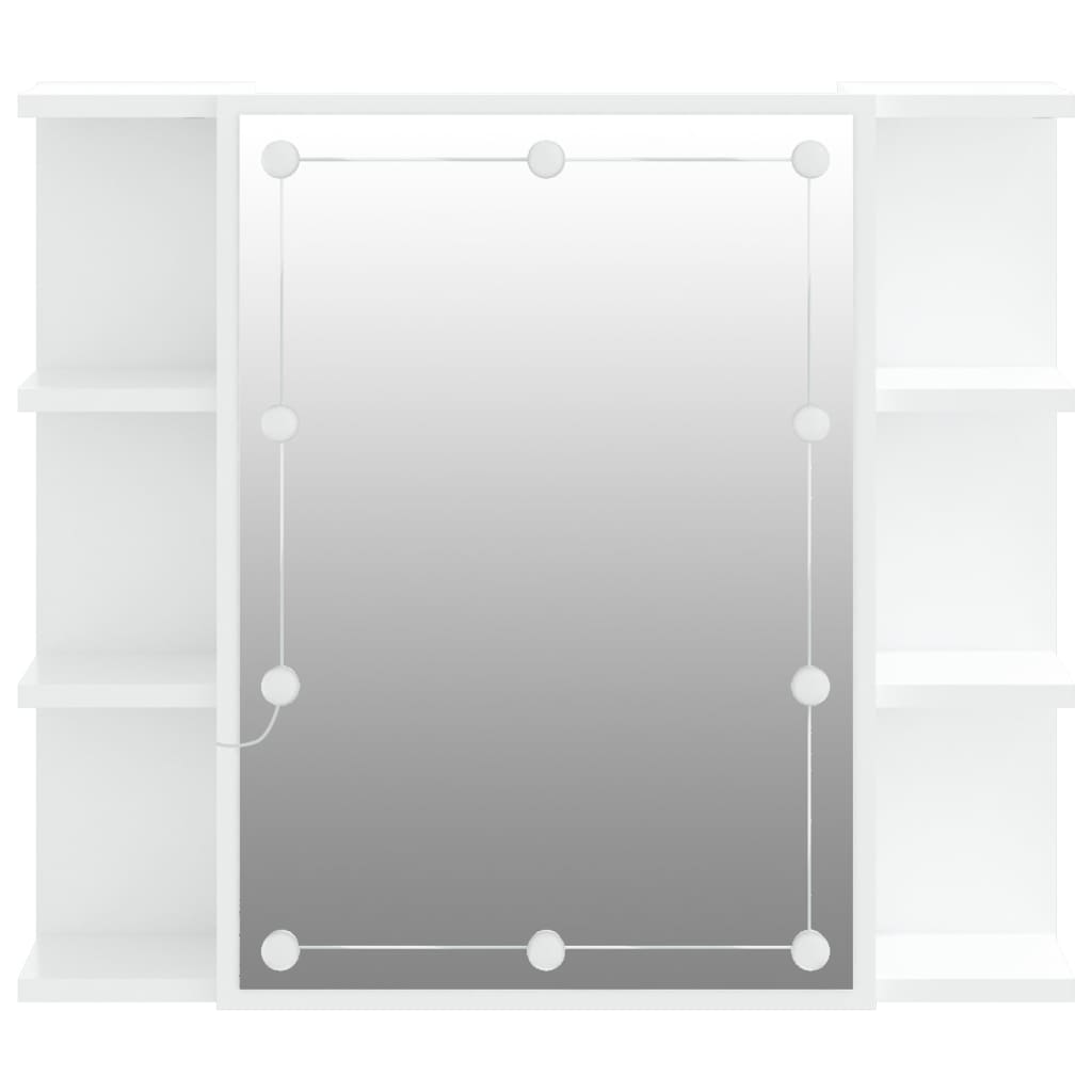 vidaXL Spegelskåp med LED vit 70x16,5x60 cm