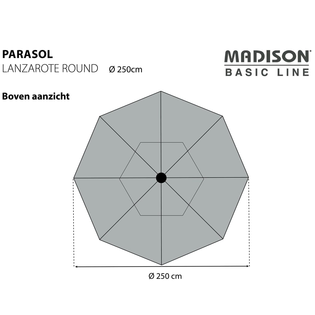 Madison Parasoll Lanzarote 250 cm rund taupe