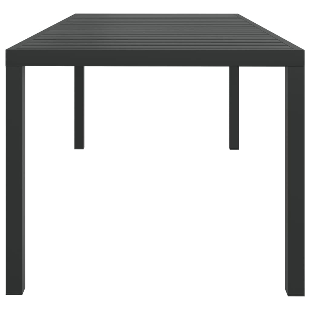 vidaXL Trädgårdsbord svart 185x90x74 cm aluminium och WPC