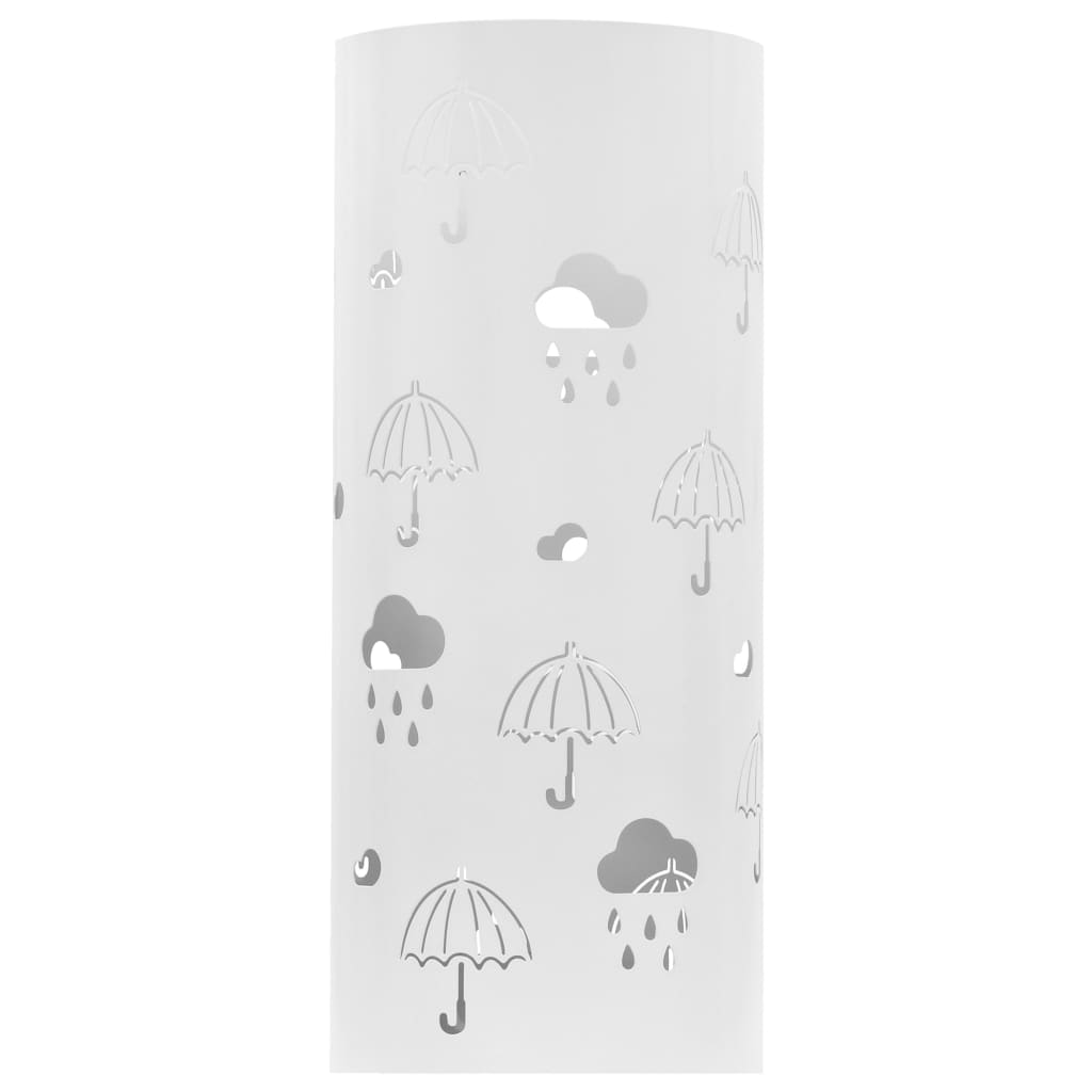 vidaXL Paraplyställ paraplyer stål vit