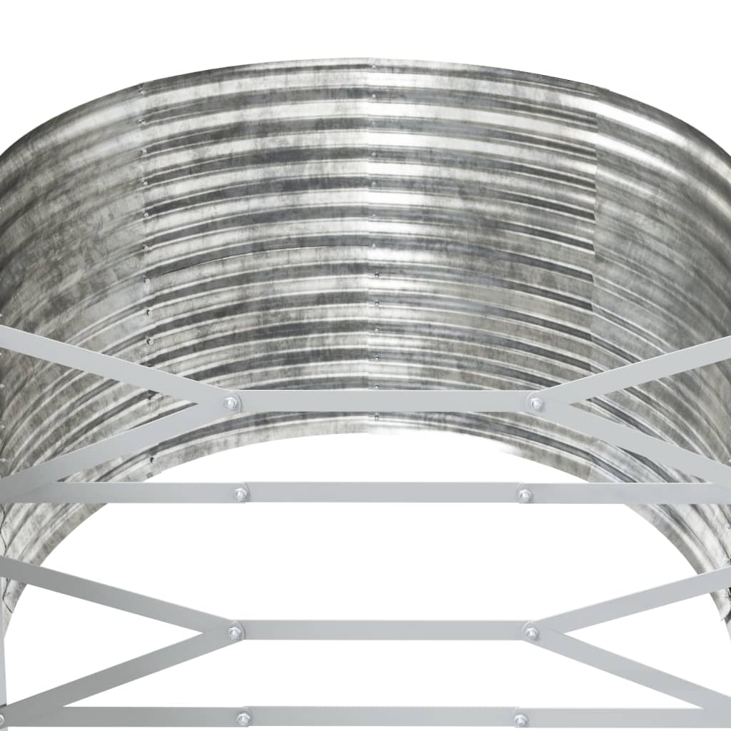 vidaXL Odlingslåda silver 554x100x68 cm pulverlackerat stål
