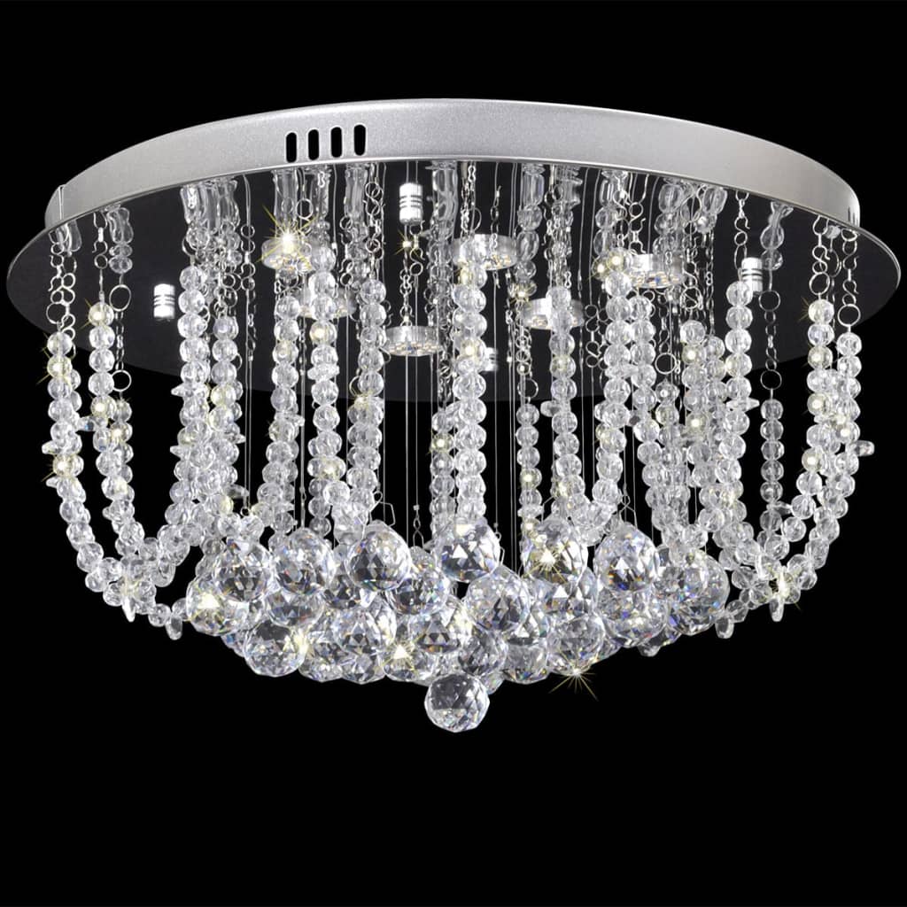 LED-Taklampa med kristaller 45 cm i diameter