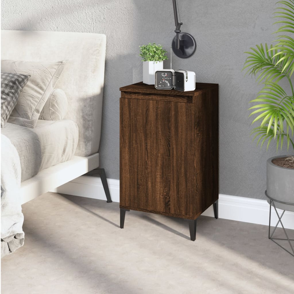 vidaXL Sängbord rökfärgad brun ek 40x35x70 cm konstruerat trä