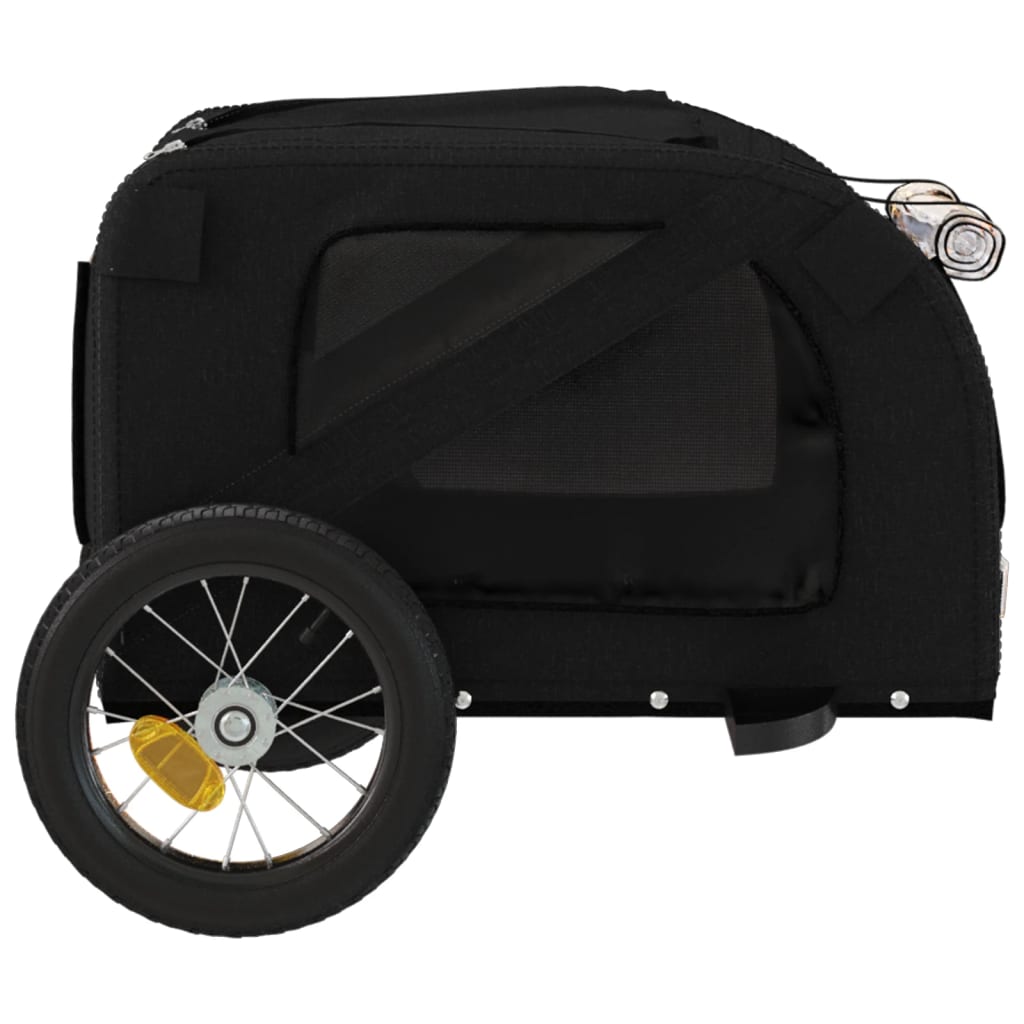 vidaXL Cykelvagn för djur svart oxfordtyg och järn