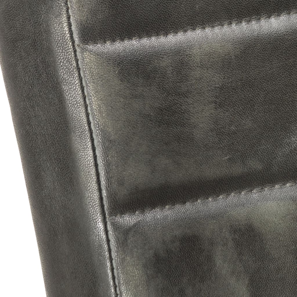 vidaXL Fribärande matstolar 2 st grå äkta läder