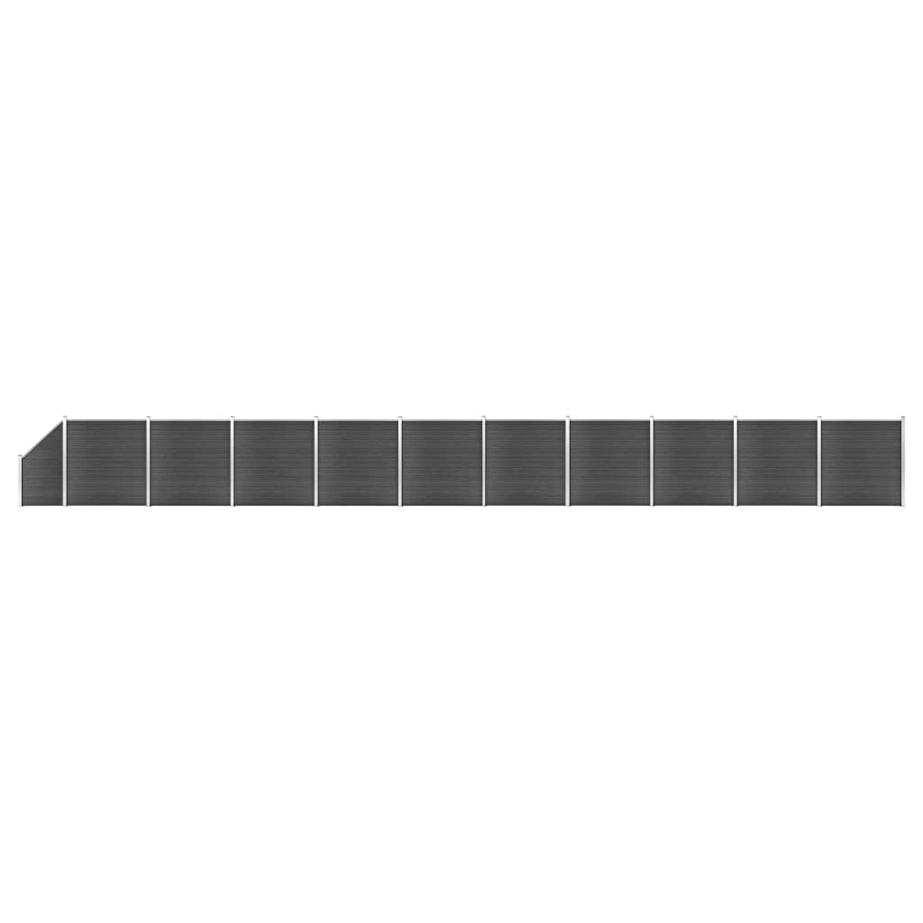 vidaXL Staketpaneler WPC 1830x(105-186) cm svart