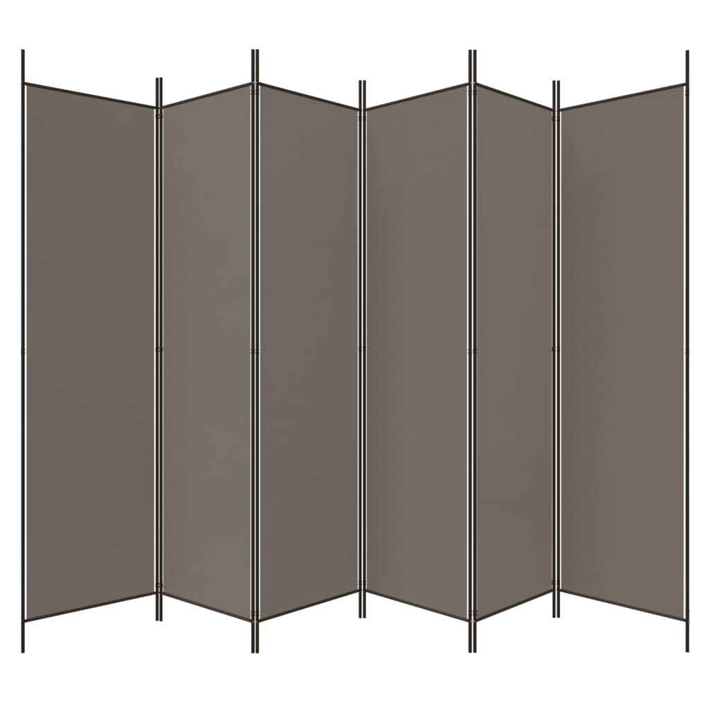 vidaXL Rumsavdelare 6 paneler antracit 300x220 cm tyg