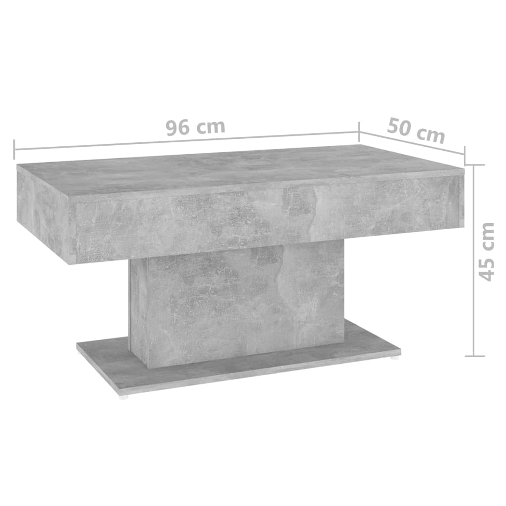 vidaXL Soffbord betonggrå 96x50x45 cm konstruerat trä
