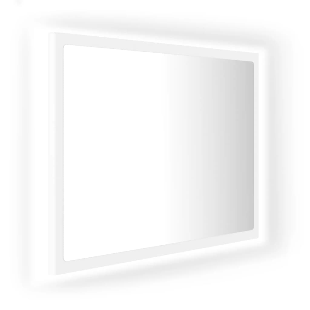 vidaXL Badrumsspegel med LED vit 60x8,5x37 cm akryl