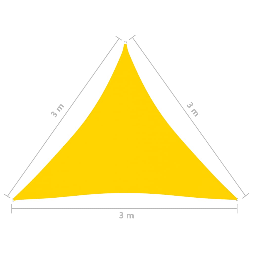 vidaXL Solsegel oxfordtyg trekantigt 3x3x3 m gul