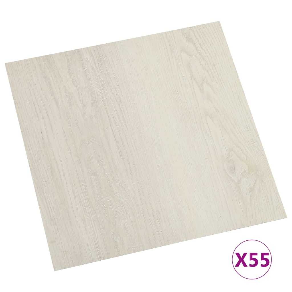 vidaXL Självhäftande golvplankor 55 st PVC 5,11 m² beige