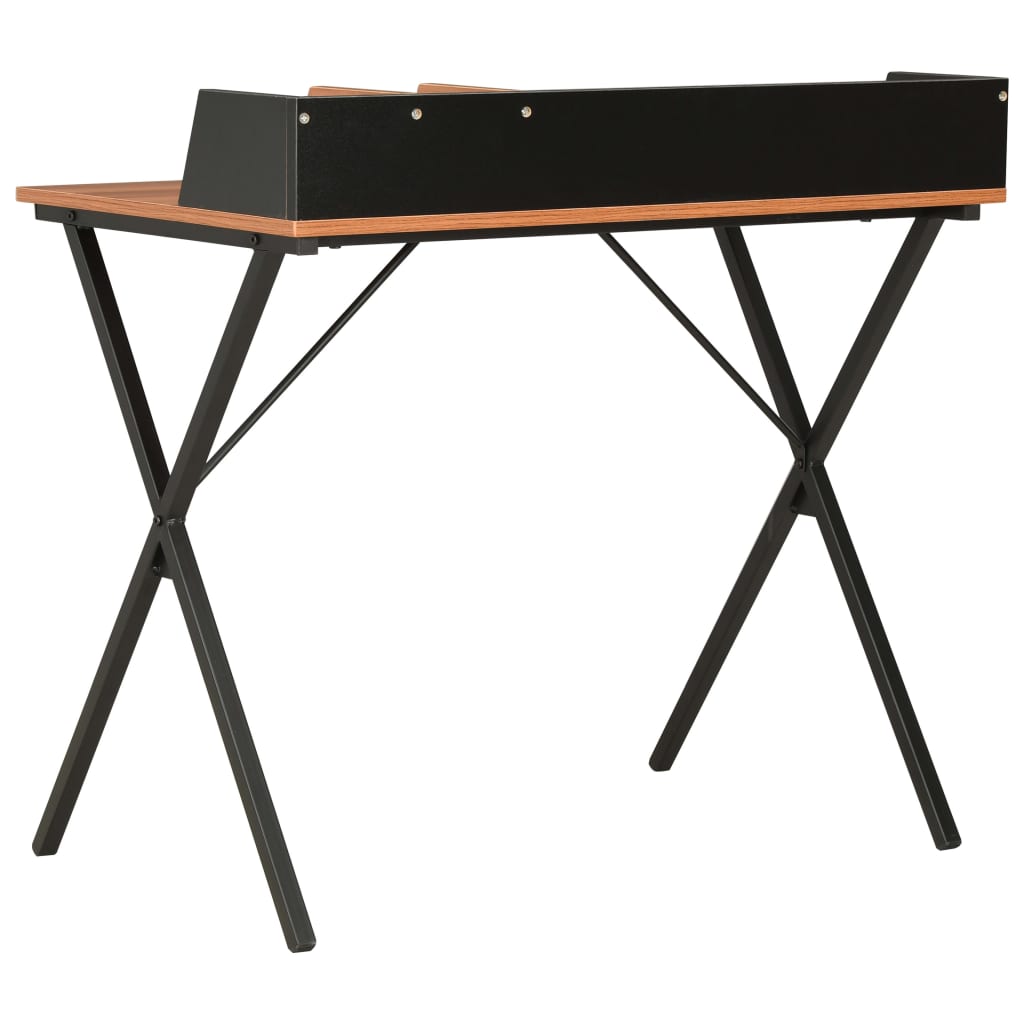 vidaXL Skrivbord svart och brun 80x50x84 cm