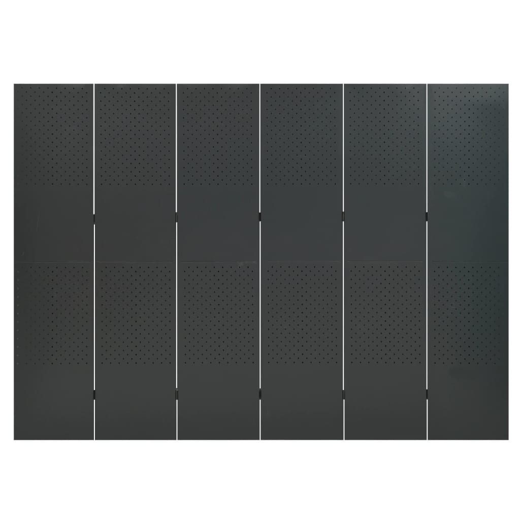 vidaXL Rumsavdelare 6 paneler 2 st antracit 240 x 180 cm stål