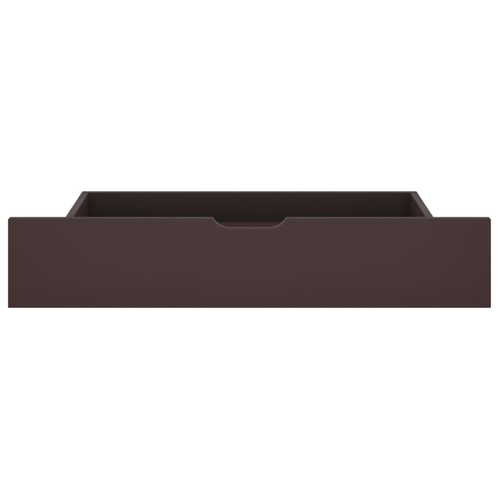 vidaXL Sängram med 4 lådor mörkbrun massiv furu 180x200 cm