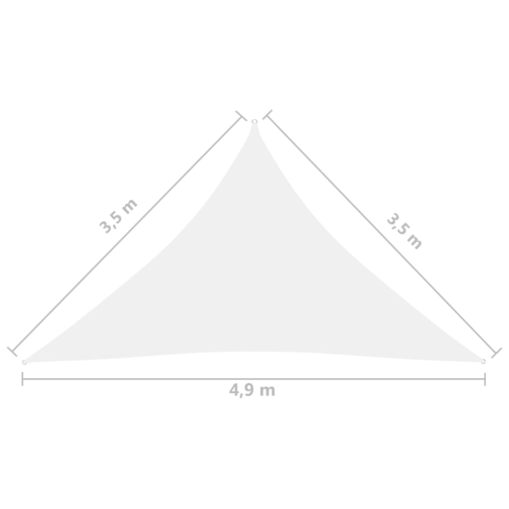 vidaXL Solsegel Oxfordtyg trekantigt 3,5x3,5x4,9 m vit