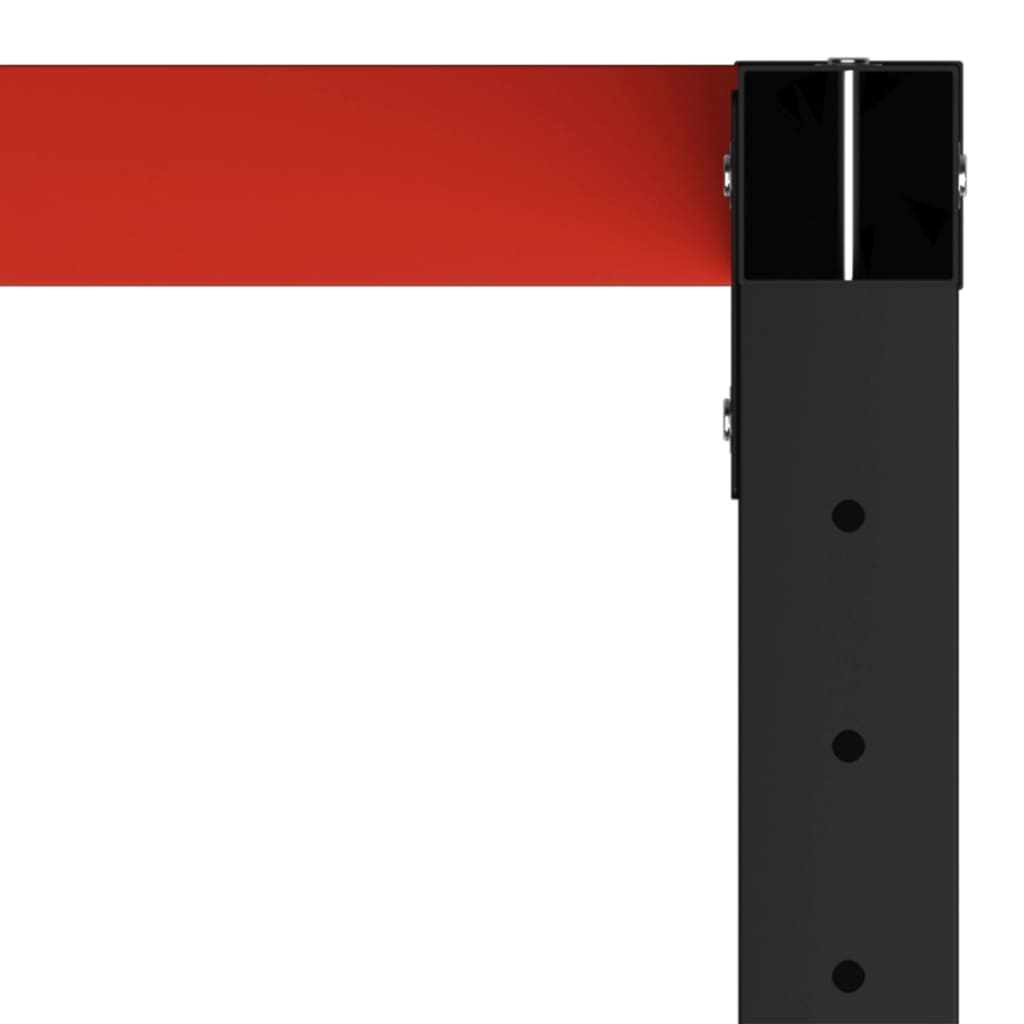 vidaXL Ram till arbetsbänk metall 120x57x79 cm svart och röd