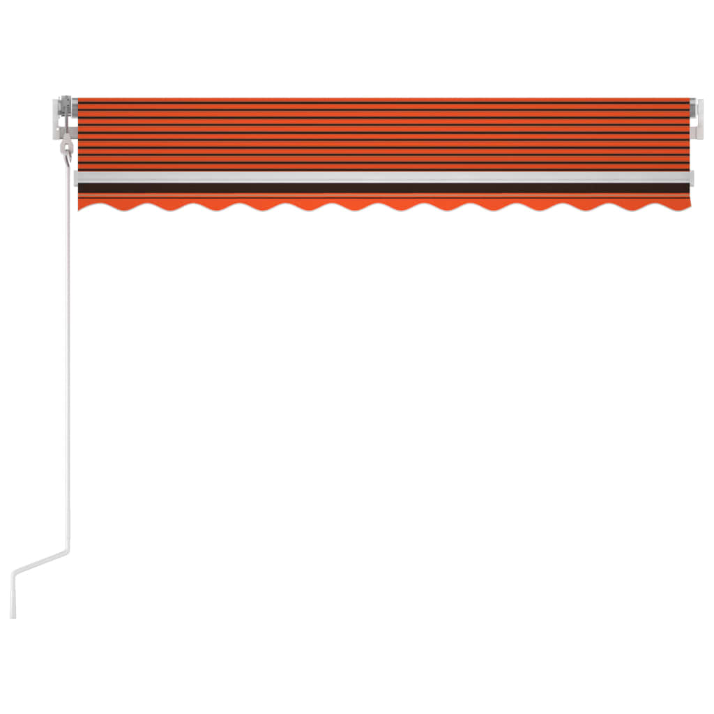 vidaXL Automatisk markis med vindsensor & LED 350x250 cm orange/brun