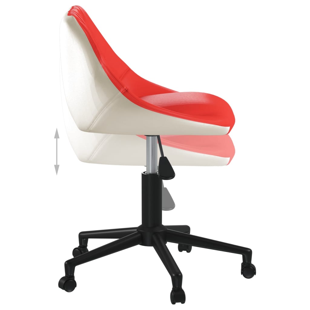 vidaXL Snurrbar matstol röd och vit konstläder