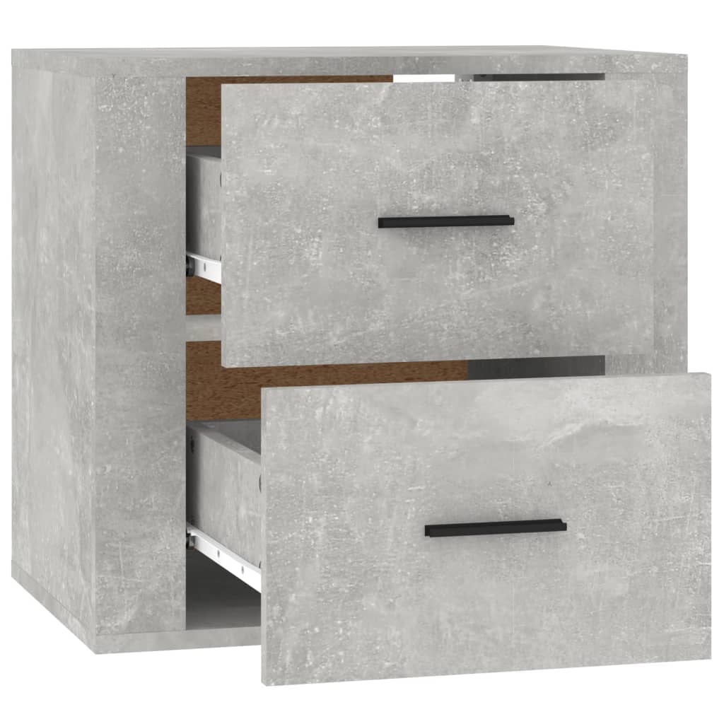 vidaXL Väggmonterat sängbord betonggrå 50x36x47 cm