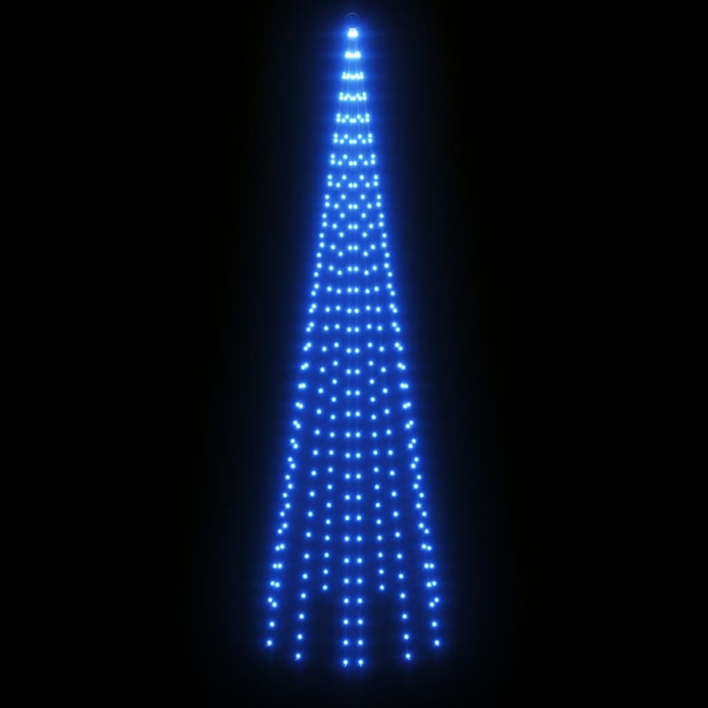 vidaXL Julgran på flaggstång blå 310 LEDs 300 cm