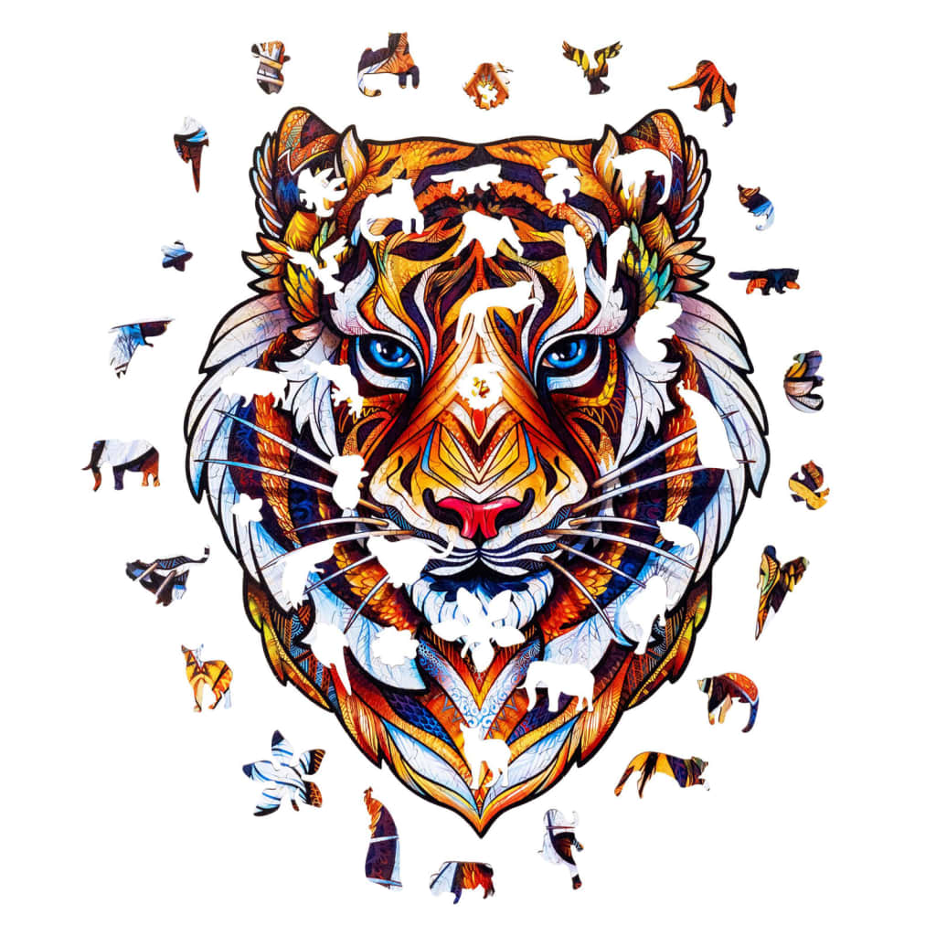 UNIDRAGON Pussel trä 273 bitar Lovely Tiger king size 30x38 cm