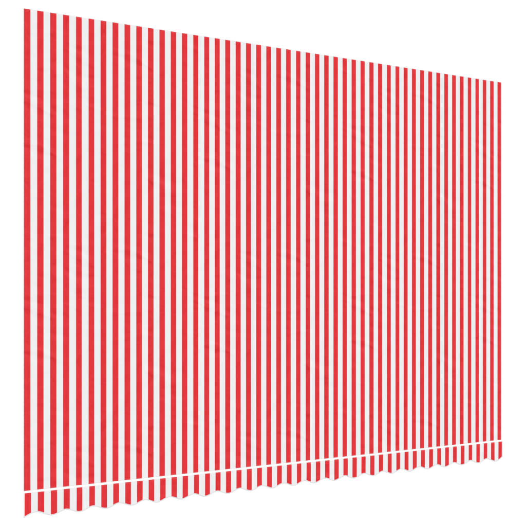 vidaXL Markisväv röd och vit randig 5x3,5 m