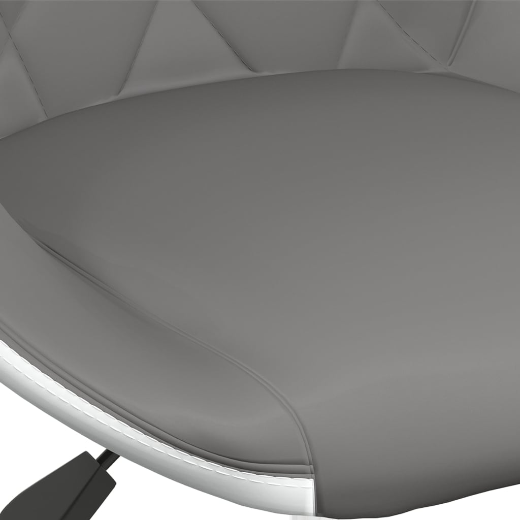 vidaXL Snurrbara matstolar 2 st grå och vit konstläder